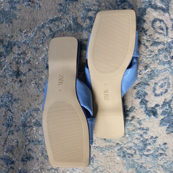 NWOT Padded Flat Leather Zara Sandals - Picture 8 of 10